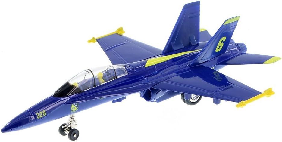 Playmaker Toys  United States Navy Blue Angels F/A-18 Super Hornet Fighter Jet 9inch Die Cast Metal Model Toy w/Pullback Action
