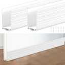 Yaocom 2 Pack U Shape Screw on Under Door Seal 36 Inch Aluminum and Rubber Door Threshold Extension with Draft Stopper for Home Prevents Hot, Cold Air, Dust, Insects, Suitable for 1-3/4 Inch, White