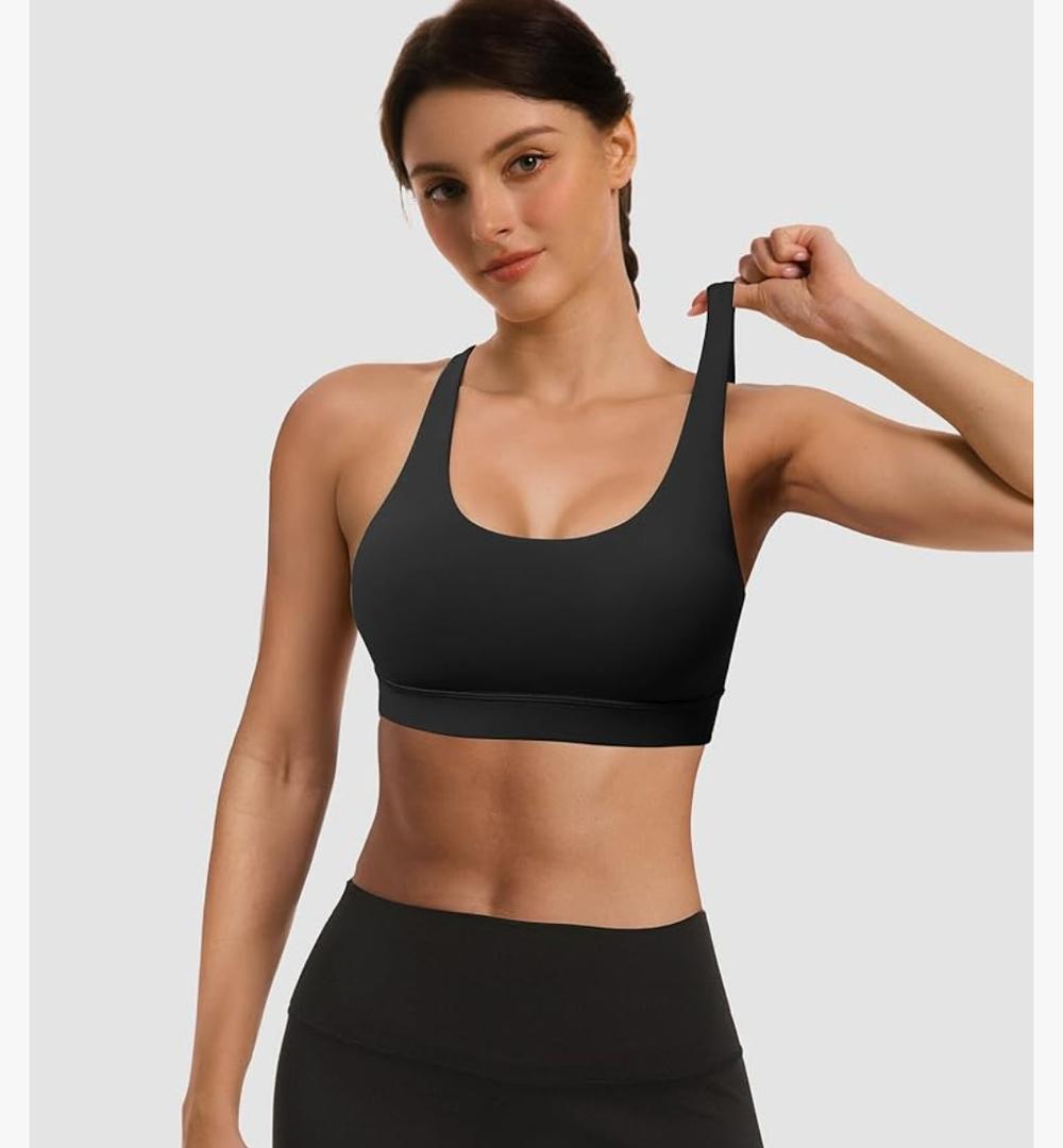 Sports Bras for Women, High Support Racerback Bras for Large Bust, High Impact Strappy Yoga Workout Gym Bra, Large