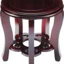 11 Inch Wooden Oriental Plant Stand Chinese Vase Pot Display Stand Round Asian Style Wood Tall Planter Display Fishbowl Fish Tank Traditional Base for Home Indoor Outdoor Decoration