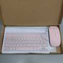 Rechargeable Bluetooth Keyboard and Mouse Combo for iPad, Ultra-Slim Portable Wireless Mouse Keyboard for iPad Pro Air Mini iPhone Samsung Tablet Cell Phone Android, iPadOS/iOS 13 and Above (Pink)
