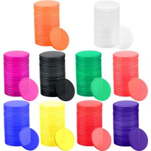 Coopay 300 Pieces 10 Colors Plastic Learning Counters Disks Bingo Chip Counting Discs Markers for Math Practice and Poker Chips Game Tokens,1Inch (Style 1)