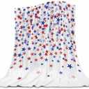 4th of July Throw Blanket, American Flag Blue and Red Stars Throw Blankets, Memorial Day Independence Day Patriotic Lightweight Soft Warm Cozy for All Season 30x40 inches (Color 1)