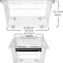 Cetomo 60Qt*6 Plastic Storage Bins, Storage Box, 6 Pack, Organizing Container with Wheels, Durable Lids and Secure Latching Buckles, Stackable and Nestable, Clear with Black Buckle