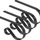TAROSE Stocking Holders for Mantle, Christmas Stocking Holder Set of 4, Mantle Clip Fireplace Hooks Hanger for Christmas Party Decoration Supplies (Black)