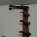 Homode Over The Door Hooks Heavy Duty, Wood Over Door Hanger Hook with Coat Hooks for Hanging Towels, Clothes, Hats, Bags - Rustic Brown Black