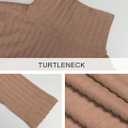 2 Pack Womens Long Sleeve Turtleneck Shirts Basic Fall Thermal Lightweight Pullover Tops Trendy Comfy Undershirts (Medium, Black, Coffee)