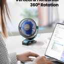 Gaiatop Portable Clip on Fan Battery Operated, Small Powerful 3 Speed Quiet 360 Rotate, USB Rechargeable Mini Personal Cooling Fan for Desk Table Home Office Stroller Camping Women Gifts Black Blue