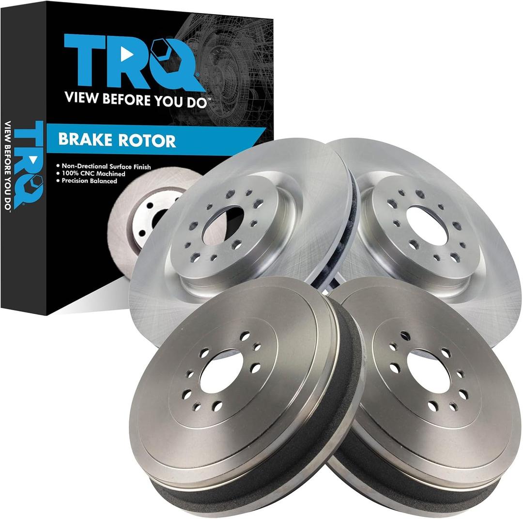 TRQ Front and Rear Brake Rotor Set Compatible with 2015-2022 Ram ProMaster City, 1 Piece