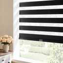 Cordless Zebra Blinds for Indoor Windows,28" W x 72" H,Black