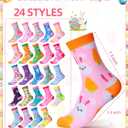 JenPen 24/48/72 Pairs Nurses' Week Appreciation Gifts Nurse Novelty Crew Socks Bulk for Doctor Dental Medical Assistant
