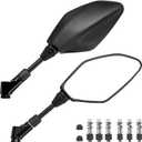 KEMIMOTO Motorcycle Mirrors, 360° Rotatable Rear View Side Mirror with Anti-Vibration 8MM 10MM Bolts, Convex Mirror with Anti-Shake Screws Compatible with GROM, Navi, Z125, Z400, MT-07, MT-09, KLR650, 5.9 inches x 3.1 inches