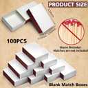 100PCS Blank Match Boxes, 2.25 x 1.42 x 0.59in Bulk Blank Matchboxes DIY White Storage Containers Holders with Double-Sided Striker for Guests Wedding Bridal Shower Baby Shower (No Matches Included)