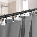 2 x 12 Pack Double Shower Curtain Hooks Rings, TENOVEL Double Sided Shower Curtain Hooks Rust Proof for Shower Curtain, Stainless Steel Bathroom Shower Hangers Rings for Shower Rods, Matte Black