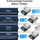 BOMATA Large Kitchen Scale with 0.1g/0.001oz High Precision, 5kg/11lb Bakery Scale with% Percentage Function, USB Rechargeable, Full-View Angle LCD with Backlight, Stainless Steel Pan