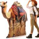 Geelin 5ft Camel Cardboard Cutout Standup Desert Safari Animal Theme Cardboard Standup Photo Prop for Arabian Nights Party Nativity Scene Decorations Egyptian VBS Camel Decor Birthday Supplies
