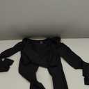 Sunzel Long Sleeve Jumpsuits for Women, Ribbed One Piece Casual Yoga Workout Zip Front Bodysuits, Legging Fit & Thumbhole 28" Inseam Black X-Large