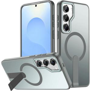 for Samsung Galaxy S23+ Plus Case, [Compatible with MagSafe] S23 Plus Magnetic Case Built-in Invisible Stand [Military-Grade Protection] Shockproof Phone Case for Galaxy S23Plus (Grey)