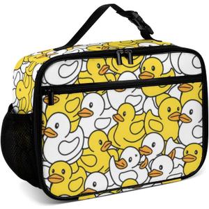 Cute Ducks Reusable Lunch Box Insulated Lunch Bag Cooler Bag Lunchbox Meal Food Container Tote Bag for Women Kids Girls Boy School Camping Hiking Picnic Beach Travel