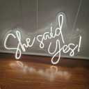 Neon Sign She Said Yes Custom Led Neon Signs for Wall Decor Personalized Light Up Sign Home Art Decor Bar Birthday Party Wedding Lights Decoration,Size:50cm