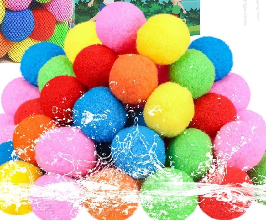 Water Ball Quick Fill Water for Pools, Fighting, Water Companions, Water Balloons for Outdoor Family, Friends, Backyard Summer Splash Party Gift (60 PCS Reusable Water Balls, 60 pcs)