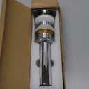 Square pop up drain without overflow chrome for risen bathroom vessel sink universal push button drain non-overflow match with rectanglar faucets