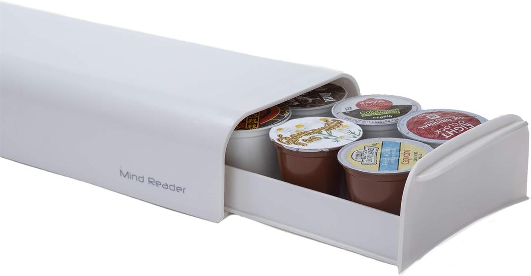 Mind Reader Single Serve Coffee Pod Organizer, 12-14 Coffee Pod Capacity, 5"L x 12.75"W x 2.25"H, Black