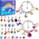 OuMuaMua Advent Calendar Charm Bracelets 2025 for Girls, 24 Days Christmas Countdown Calendar with Mermaid Unicorn 2pcs DIY Charm Bracelets Jewelry Kit Xmas Gift for Adults Women