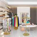 Freestanding Scarf Display Stand with 30 Rods, Pivoting Round Rack, Height Adjustable Scarf Holder Organizer for Boutique & Home