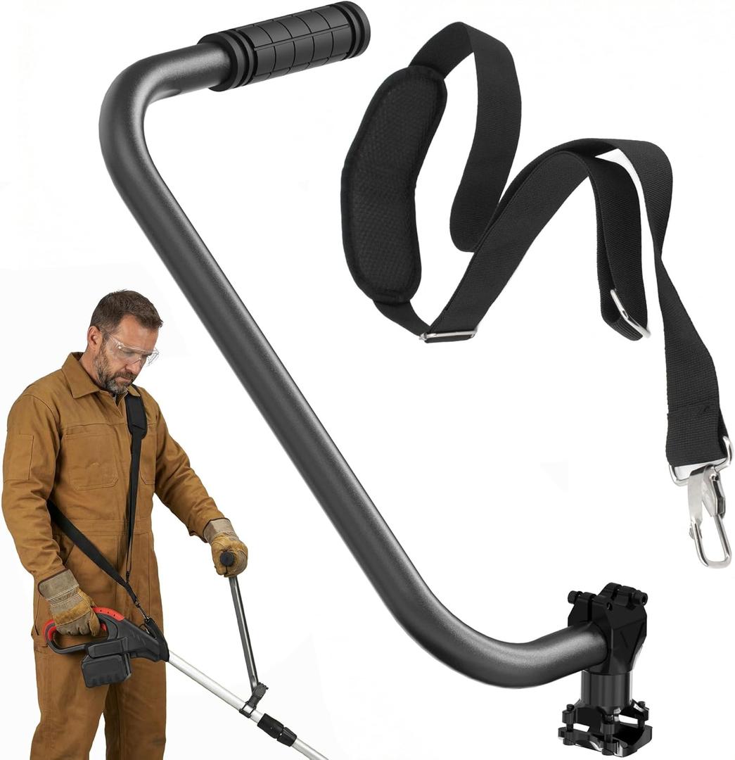 SporGain Upgraded Weed Eater Handle, Ergonomic Trimmer Handle Extension with Adjustable Shoulder Strap, Weedeater Handle with Bracket Clamp, Trimmer Grip for Trimming, Lawn Care and Landscaping