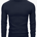 Lion Nardo Men's Turtleneck Sweater Slim Fit Turtle Neck Sweater for Men Long Sleeve Pullover Sweater Thermal Sweater, Navy, S