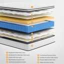 Twin 10 Inch Hybrid Mattress in a Box, Balanced Medium Feel, Memory Foam with Individually Pocketed Coils, Zoned Support & Motion Isolation, CertiPUR-US Certified
