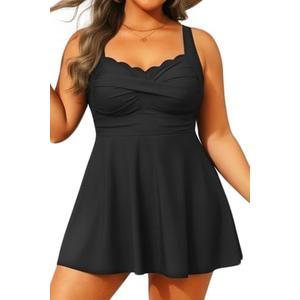 Aqua Eve Plus Size Swim Dress - Two Piece Tankini Tummy Control Bathing Suit with Shorts 2025 Swimsuit, 18W