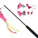 2 x Magnetic Cat Wand Toy Cat Retractable Wand Feather Chase and Exercise String Interactive Cat Toys