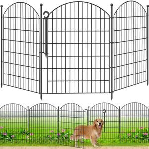 Decorative Garden Fence 40in (H) x12ft (L), 5 Pack No Dig Fence Animal Barrier for Dog with Lock, Arched Flower Bed Edging, Wire Border Panel Fencing for Yard Patio Outdoor Decor