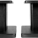 Rockville RHT8G Desktop Speaker Stands, 8-Inch Height, 66 lbs Capacity, Grey, Vibration Isolation Pads, Premium Wood Build, Cable Management, Perfect for Studio Monitors and Bookshelf Speakers