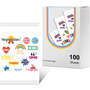 Compatible with Liene PixCut S1 Sticker Paper -100 Sheets of 4x7 Printable Sticker Paper,Water & Oxidation-Proof,Only for Liene PixCut S1(Only Paper,100 Sheets) ﻿