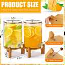 Honeydak 2 Pack 2.5 Gallon Each Amber Glass Drink Dispensers with Spigot, Gold Accent, Beverage Dispensers with Stand for Lemonade Juice Water Iced Tea Cocktails