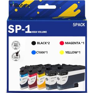 SP-1 SP1 SP01 Sublimation Ink Cartridges (5-Pack) SP01BKS SP01CS SP01MS SP01YS Ink Compatible with Brother Sublimation SP-1 Printers,110ML
