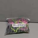 TASHEHE Women's Colorful String Bikini Set Sexy Triangle Two Piece Neon Bikini Swimsuit Color Block Halter Bathing Suit (Medium, 424 / Black)