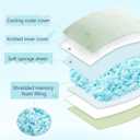 ACCURATEX Cooling Memory Foam Pillows for Sleeping King Size Set of 2, Adjustable Fluffy Pillows with Removable Cover, Cool Bed Pillow for Side Back Stomach Sleepers, Machine Washable, Green