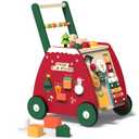 Wooden Baby Walker with Wheels, Baby Push Walker with Activity Center for Girls Boys, Montessori Walker Toys for Babies Learning to Walk, for 1 2 3 Years Old