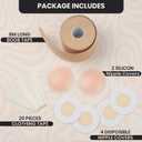 2 x Boob Tape & Nipple Covers Set | 8M Lift Tape with 2 Silicone Covers, 20 Clothing Strips & 4 Disposable Covers | Waterproof Invisible Bra for Backless, Strapless Dresses (1 Pack Tape Set)