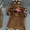 Suncalla 20 x 28 Extra Large Christmas Gingerbread Bow Tree Topper Wreath Brown Velvet Tree Topper Ornament Gingerbread Hanging Decor Gifts for Christmas Xmas Door Window Holiday Decorations