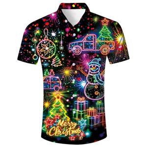 Happy New Year Hawaiian Shirt for Men ,Christmas Hawaiian Shirt, Size M