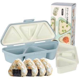 HIBILDER 6 in 1 Onigiri Mold Triangle Sushi Mold Once Quickly Make 6pcs Sushi - Multifunctional Rice Ball Mold for Making and Storing Sushi