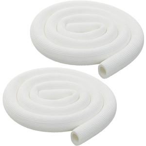 2 Pack Pipe Insulation Tubing, BESUNTEK 6ft Heat Preservation Insulated Foam Tubing Handle Grip Support, for Water Pipes, air Conditioning Pipes (0.98"  0.39", White, 2 Pack)