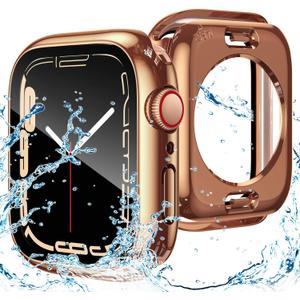 Goton 2 in 1 Waterproof Case for Apple Watch Screen Protector Series 6/5/4, SE 3/2/1 40mm, 360 Protective Glass Face Cover Hard Bumper + Back Frame for iWatch Accessories 40 mm