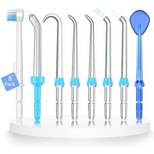 Replacement Tips for Waterpik Water Flosser,Replacement Classic Jet Tips Compatible with Waterpik Oral Irrigator,Replacement Brush Heads for Waterpik,8 Pcs Replacement Parts for Waterpik