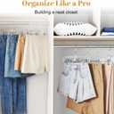 HOUSE DAY 12 Pack 14 inch Clear Plastic Skirt Hangers with Adjustable Clips, Pants Hangers 360-Rotating Swivel Hook, Clip Hangers for Pants, Trousers, Skirts, Jeans, Bulk Plastic Hangers